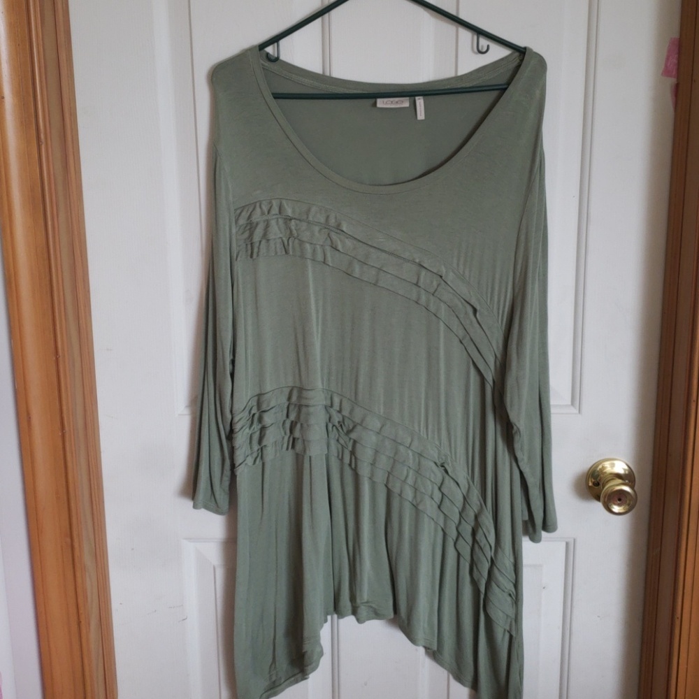 LOGO ruffled, hancerchief hemline